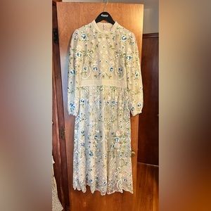 Ivy City Co Garden Party Long Sleeve Midi Dress
